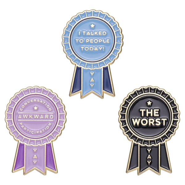 

Award Medallion Styling Metal Brooch Women Children Cartoon Medal Button Badge Alloy Enamel Letters Lapel Pins For Backpack Hat Cowboy Clothes Jewelry Accessories