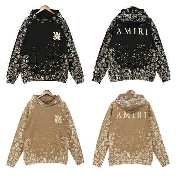 

Designer Amis Men's hoodie Autumn cashew printing fried street casual loose stars hooded men's and women's same sweater coat High quality Cool men fashion hoodie, Shallow cafe