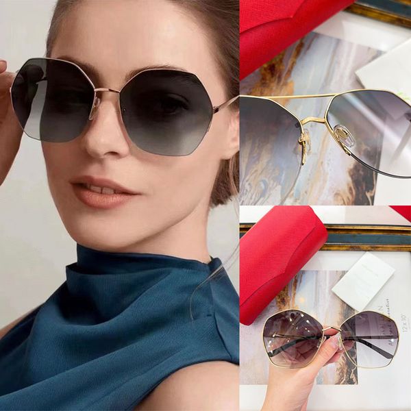 

Luxury sunglasses for travel gatherings pilot shield shaped gradient mirror frame polished and gold-plated CT0356S elegant women and gentlemen