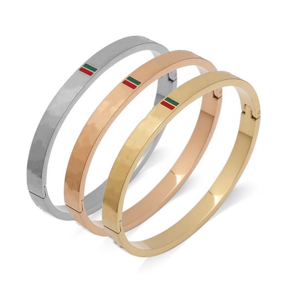 

Trendy Bangle for Women Red and Green Charm Stainless Steel Gold Plating Jewelry Lover Bangle Luxury Wedding Female Bangle Fashion Braclets Designer Woman Bracelet