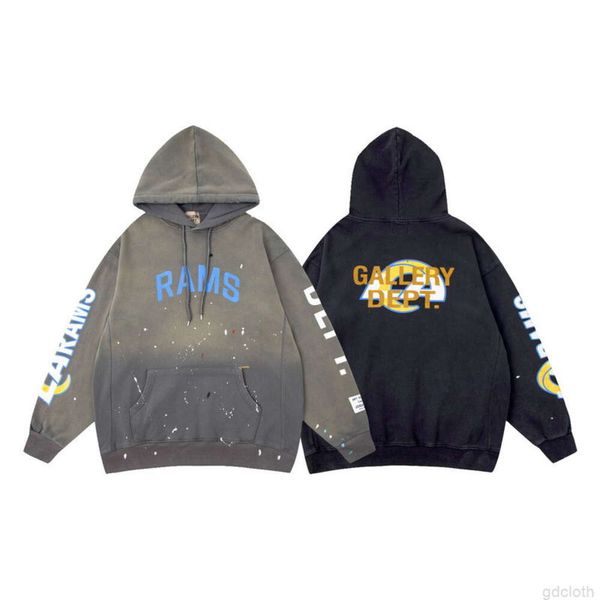 

Designer Fashion Clothing Luxury Men' Sweatshirts Galleryes Depts High Edition Hoodie American Street Brand and Women' Couple New Sweater, Black