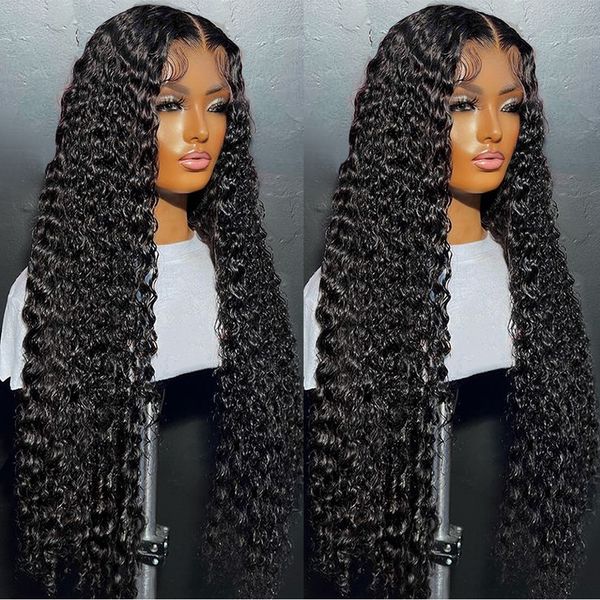 

Hair Brazlian Deep Wave Lace Frontal Wig 13x4 Hd Transparent Lace Frontal Wig Pre Plucked Remy Curly Lace Front Simulation Human Hair Wigs s, Ombre color
