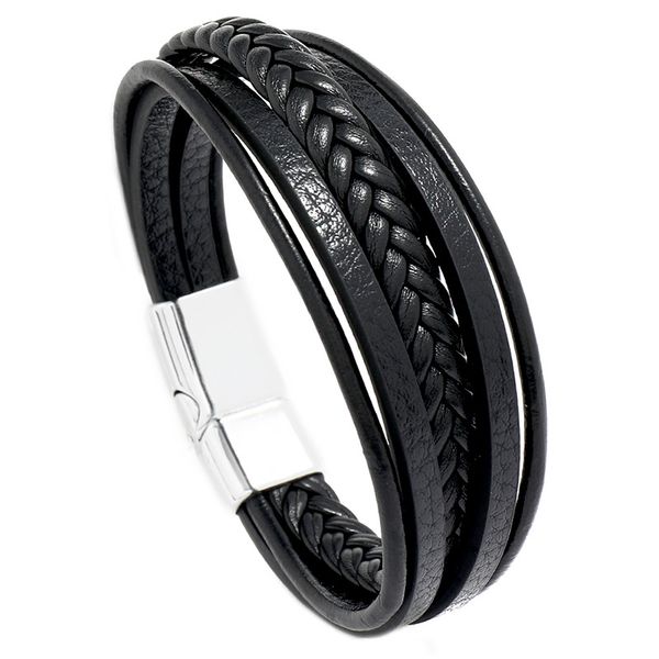

New Multi-layers Handmade Braided Leather Bracelet Bangle For Men Male Hand Jewelry For Birthday Gift