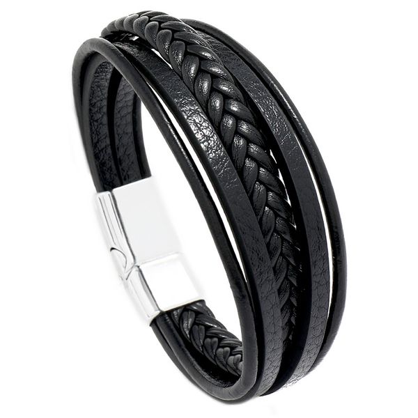 

New Design Multi-layers Handmade Braided Leather Bracelet Bangle For Men Male Hand Jewelry For Birthday Gift