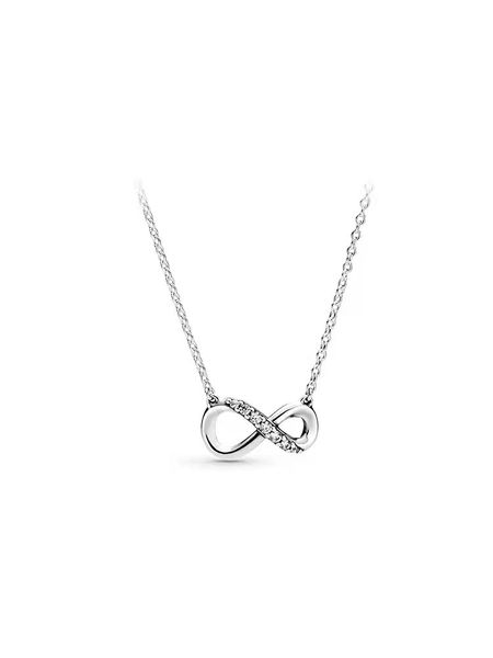 

Sparkling Infinity Collier Necklace Authentic 925 Sterling Silver With Clear Cubic Zirconia DIY Fine Jewelry Necklace 398821C01