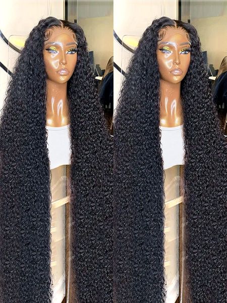 

13x4 250% HD Transparent Deep Wave Lace Front Wig Brazilian 360 Water Wave Lace Frontal Wig Lace Closure Glueless Synthetic Wig for Women al, Ombre color
