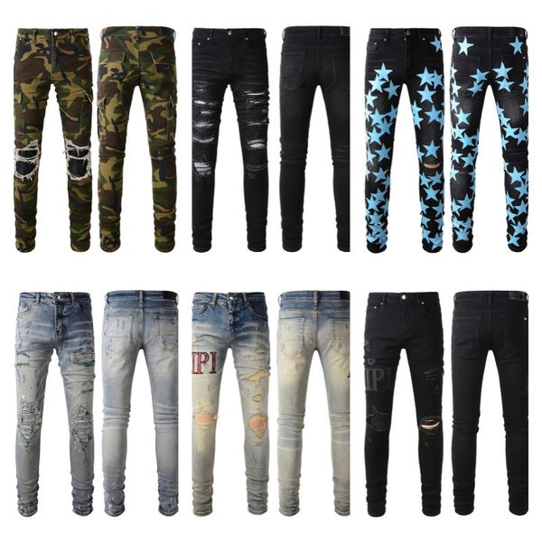 

Pop jeans purple jeans street pants washed old jeans long jeans regular jeans Designer top mens jeansdesigner jeans men size 28-40 90D8, No5