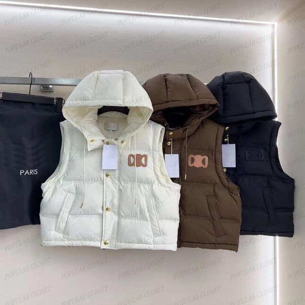 

Womens Vest Down Jackets Sleeve Removable Winter Designer Coat Parka Embroidery Letter Super Thick Hooded Outerwear Waistcoat Downs SML, White