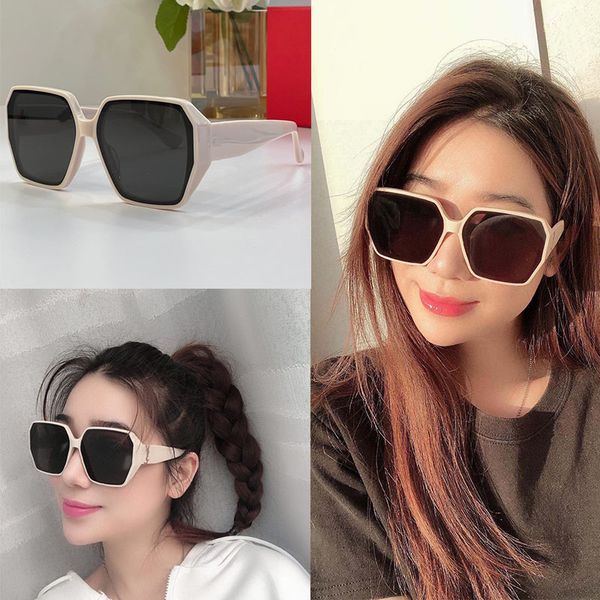 

Designer Luxury Sunglasses Beach Party Leisure Comfortable Fashion Men Plate Square Mirror Frame Side Metal Symbol Multi Color INS Net Red Same Style Women M57K