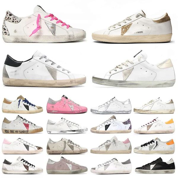 

Womens Mens Luxury Goldens Sneakers Designer Shoes Plate-forme Black White Glitter Silver Pink Dirty Old Sneaker Orange Blue Casual trainers 36-46