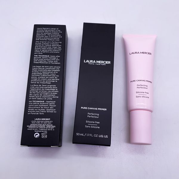 

Laura Mercier Pure Canvas Perfecting Foundation Primer Perfecteur Makeup Stay Brightens Evens Skin tone 1.7 FL.OZ 50ml Best Quality, Pink