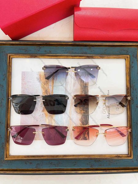 

Fashion Designer Cool sunglasses Kajia's new frameless for men and women Square glasses can be equipped with myopia optical frame