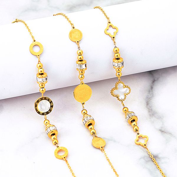 

Gorgeous Gold Plated Clover Charm Bracelet Jewelry for Women Gift