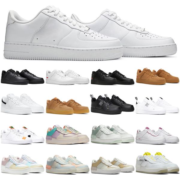 

Designer af1 low running shoes one men women 1 Triple White Black Utility Wheat Flax Pale Ivory Spruce Aura Sail Barely Green mens trainers sports sneakers