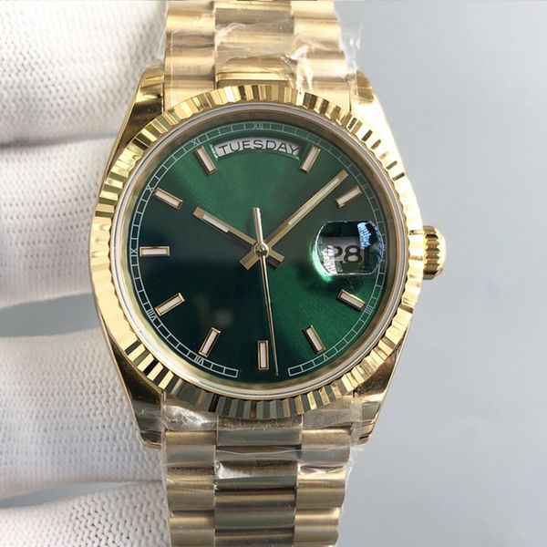 

Luxury designer men's watch green dial with diamond 36mm/40mm automatic mechanical movement fashion casual women's watch Montre De Luxe Dhgate gift factory watch, Bronze