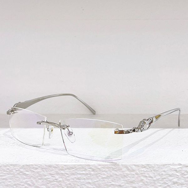 

Luxury designer 1:1 optical glasses commuting to work driving elegant women square rimless frames transparent lenses metal legs 8200688 business men