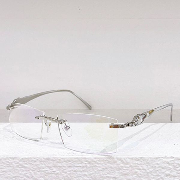 

Luxury designer 1:1 optical glasses commuting to work driving elegant women square rimless frames transparent lenses metal legs 8200688 business men