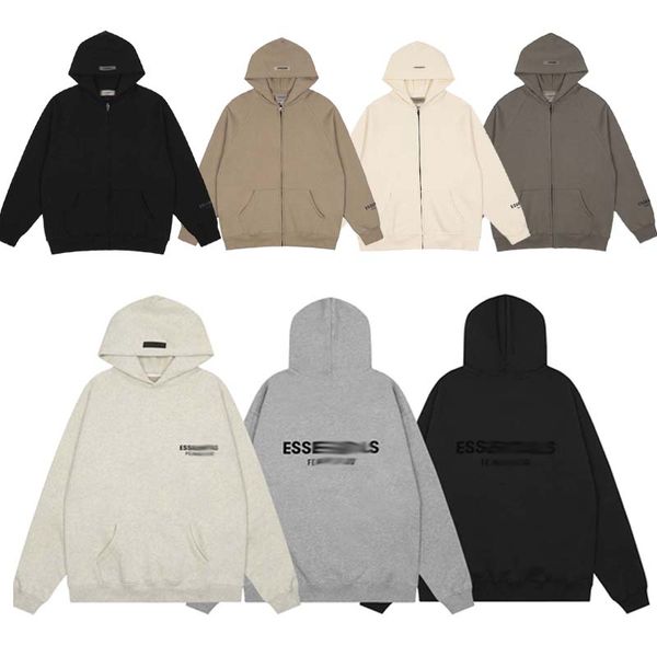 

Designer Essentialhoodie Men's Full-Zip Hooded Fleece Sweatshirt Long Sleeve Cotton Essentialclothing Men Hoodie ESS Designer Jacket, Customize(