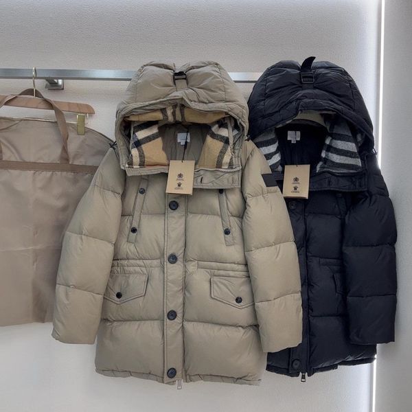 

Womens Designer Down Parka Stripe Hooded Winter Jackets Keep Warm Casual Outerwear Coats Unisex Supre Thick Clothes with Top Quality SML, Black