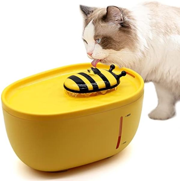 

Cat Water Fountain, 2L Pet Water Fountain, Ultra Quiet Automatic Dog Cat Water Dispenser for Kitty Cats Inside with Pump LED Light