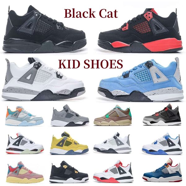 

Size 22-35 Kids Shoes Sneakers Boys Military Black Cat Bred Fire Red Trainers Baby shoe Red Thunder Girls Children youth toddler Blue Lightning Cool Grey Child shoe