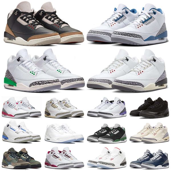 

Basketball Shoes Jumpman 3 3s Wizards White Cement Racer Blue Reimagined Desert Elephant Fire Red Neapolitan Pine Green Women Trainers Sports Sneakers, 25
