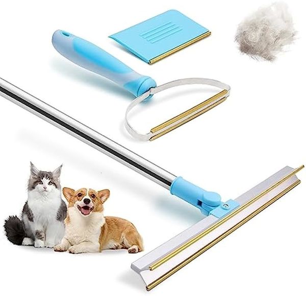 

Telescc Carpet Rake Pet Hair Remover Set for Cats Dogs Plastic 180 Rotation Mop Shaver 3pcs Safe & Effective