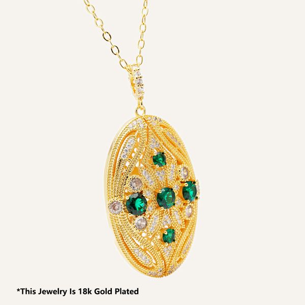 

Emerald Diamond Necklace Statement Necklace 18 Gold Plated Hollow Pendant Necklaces Girlfriend Expensive Pendants Popular Chain Minimalist Jewelry Jewels Gems