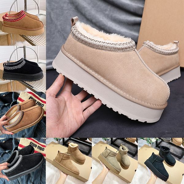 

For Designer Women Boots Australia Snow Boot Womens Tazz Tasman Slippers Ultra Mini Platform Booties Winter Suede Woolen Shoes Ladies Slides Warm Fur Ankle Bootes, #color 14