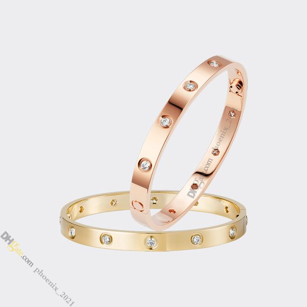 

Luxury Designer Bracelet Screw Bracelet 10 Diamond Jewelry Designer for Women Titanium Steel Bangle Gold-Plated Never Fading Non-Allergic; Store/21621802