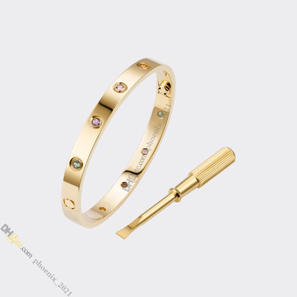

Love Screw Bracelet Designer Bracelet Jewelry Designer for Women Colored Diamond Gold Bracelet Titanium Steel Gold-Plated Never Fading Non-Allergic, Store/21621802