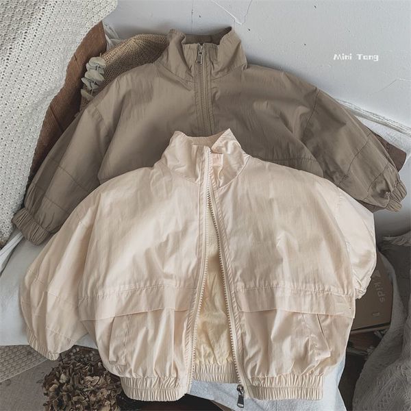 

Jackets Jackets Outerwear Full Sleeve Zipper Cotton Simple Clean Casual Korean Solid Soft Comfortable Designable Children Unisex 230922, Khaki