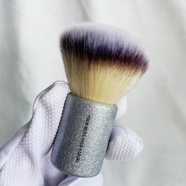 

Your Must-have Kabuki Brush Makeup Brush for Powder Bronzer Blusher, Silver Synthetic Bristles Cosmetic Brush Tools, It kabuki