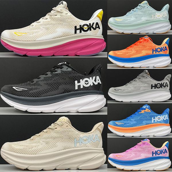 

Kids Shoes Hoka One Designer Clifton 9 Children Baby Low Sneaker Black White Orange Amber Yellow Goblin Blue Grey Boy Girl Athletic Sports Sneakers