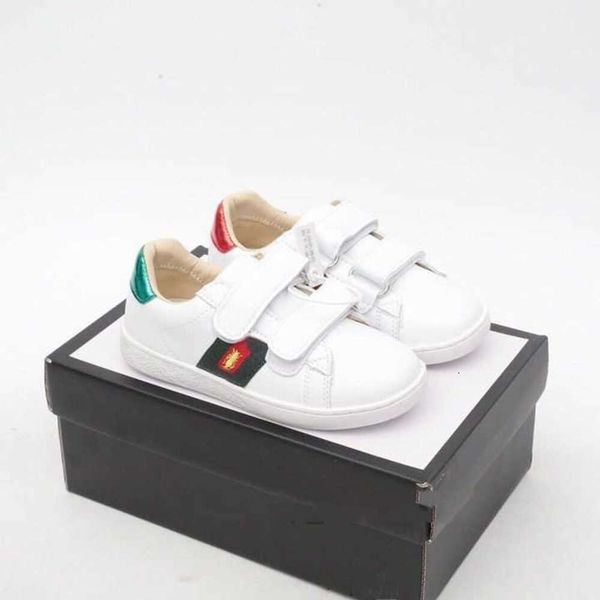 

Italy Casual Kids Shoes Bee Girls Boys Star White Flat Leather Shoe Green Red Stripe Embroidered Chirdren Sport, Blue