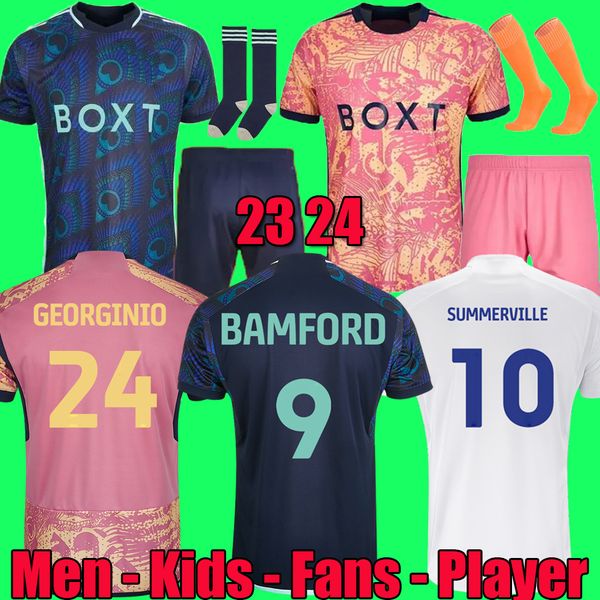 

23 24 BAMFORD Llorente RODRIGO Leeds Unitedes soccer jerseys 2023 2024 Adams Aaronson HARRISON Sinisterra JAMES maillots de football kids Kit football shirt, 23 24 third adult+patch