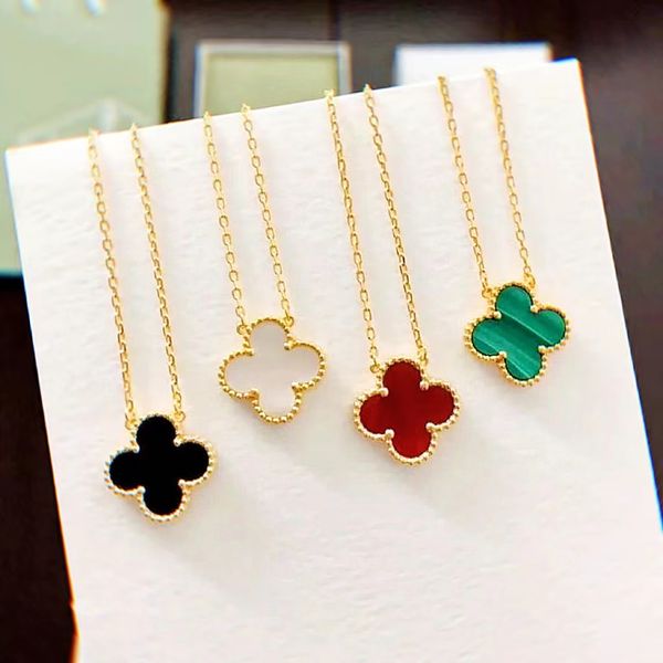 

15mm Fashion Classic 4 Four Leaf Clover designer necklace designer Pendants Mother-of-Pearl Stainless Steel Plated 18K for Women Girl designer jewelry chains for men