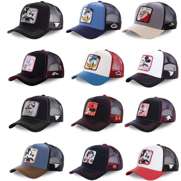 

Baseball Caps Men Snapback Hip Hop Hats With Animals Patch Streetwear lovers' Trucker Caps Women Breathable Mesh Visor Bones, Red