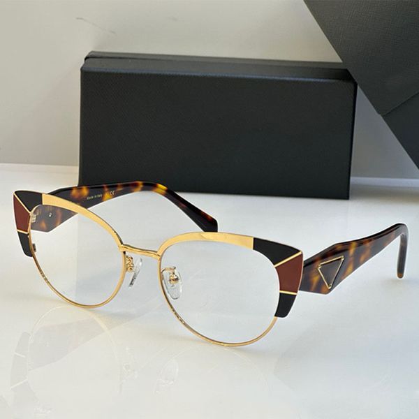 

The new designer 1:1 cat eye optical glasses drive to work commute to business men metal color matching oval frame with symbol PR115 on the side for fashionable women
