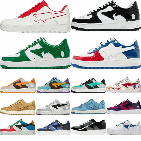 

Low Running Shoes For Men Womens Black White Panda Green Camo Pink Blus Sax Orange Patent leather Plate-forme Skate Sports Sneakers Trainers