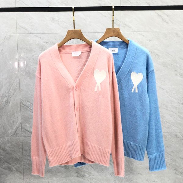 

Designer Lady cardigan sweater Womens knit love top Fashion Quality embroidery long sleeve clothing Luxury Autumn and winter Men and Women Couples Warm sweaters, Pink