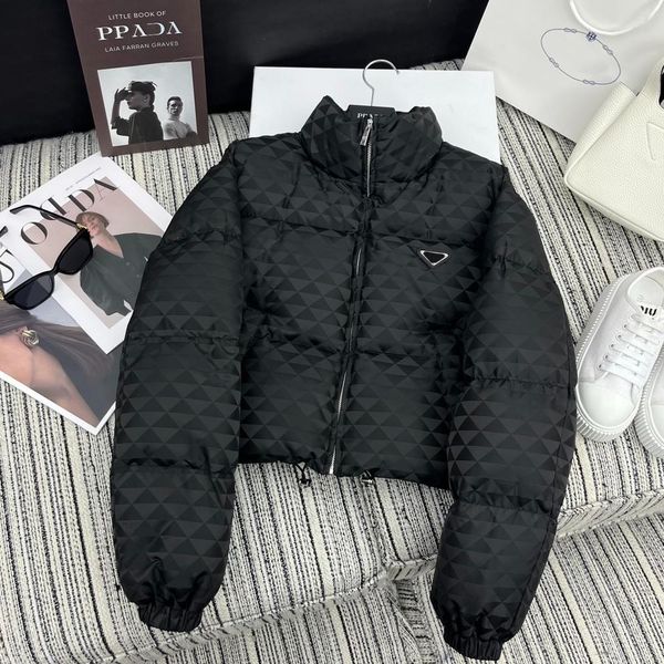 

23WF Woman Short Down Jacket High Quality Designer Downs Parkas Whole Triangle Classic Winter Coats Trend Girls Thick Outerwear SML, Pink6