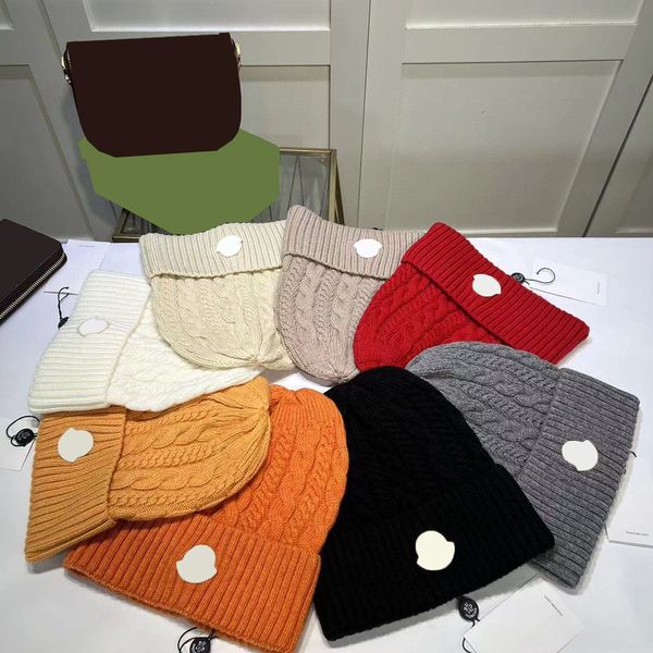 

MONCLR Designer Beanie Mens Winter Cap Italian Trendy Warm Hat 15 Colors Classic Men's Fashion Stretch Wool Hats for Men high-quality s, B# red with logo and tag