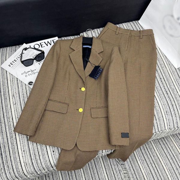 

23WF Two Piece Pants for Womens Designer Suit Long Pant Sets Formal Work Suits Ladies Woollen Coats Outwear A Set of Clothes SML
