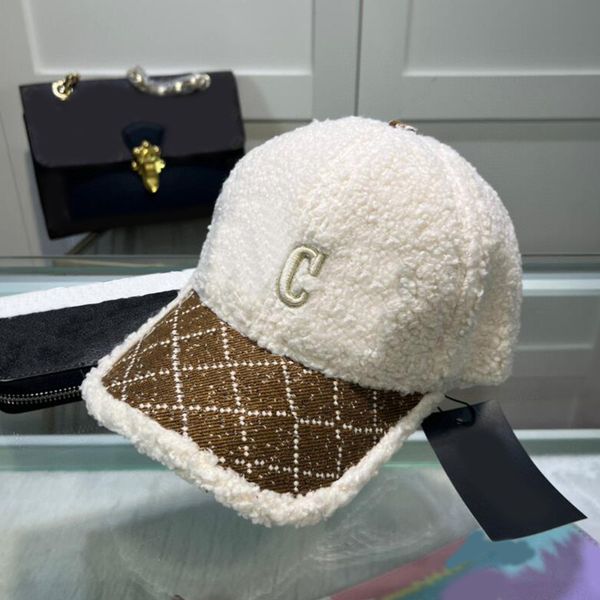 

Winter Lamb Wool Ball Cap for Mens Women Baseball Caps with Letters Embroidery Spring Autumn Bucket Hat High Quality, Horange