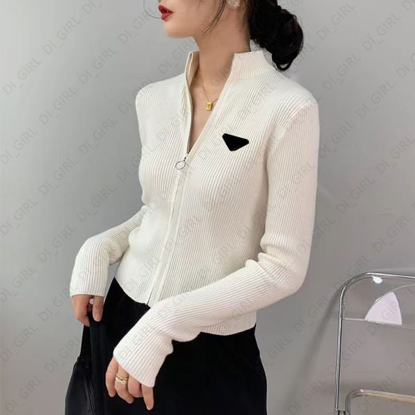 

Womens Sweaters Knits Tees Fashion Cardigan Sweater with Zippers Short Style Shirt Lady Design Slim Jumpers Top -XL di_girl Di_girl, White