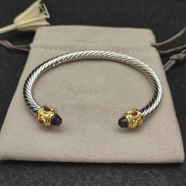 

DY diamond bracelet cable bracelets luxury jewelry for women men silver gold Pearl head X shaped cuff Bracelet fahion jewelrys for christmas gift 5MM jewelry