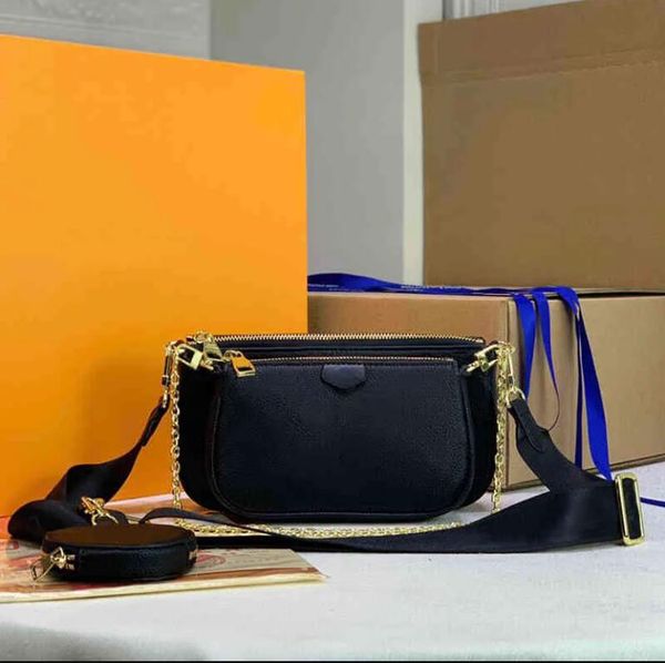 

shoulder bags 10a multi pochette accessories women crossbody handbags designer leather chain clutch pouch composite bag 3 piece set round coin purse, #3 2pecs khaki embossed 80447
