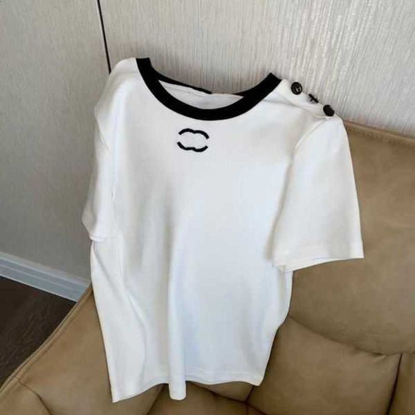 

Women' T-Shirt Womens T Shirt Designer For Women Shirts With Letter And Dot Fashion tshirt Embroidered letters Summer Short Sleeved Tops Tee Woman 3KKF, White