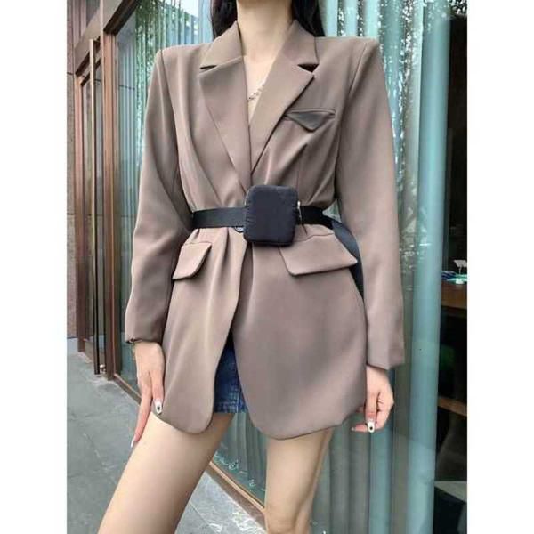 

womens jackets Womens designer jackets sunscreen jacket outerwear Suit Coat with Waistpack Slim Fit GTZ1, Blue